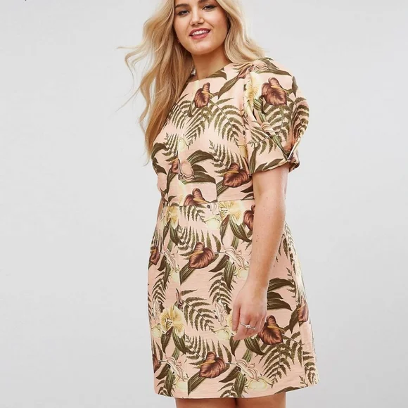 Tropical Print Mini Wiggle Dress - Picture 4 of 4